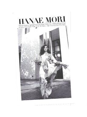 Print Ad Hanae Mori Scarf Collection Flowing Dress Boutique Vintage 1977 Fashion